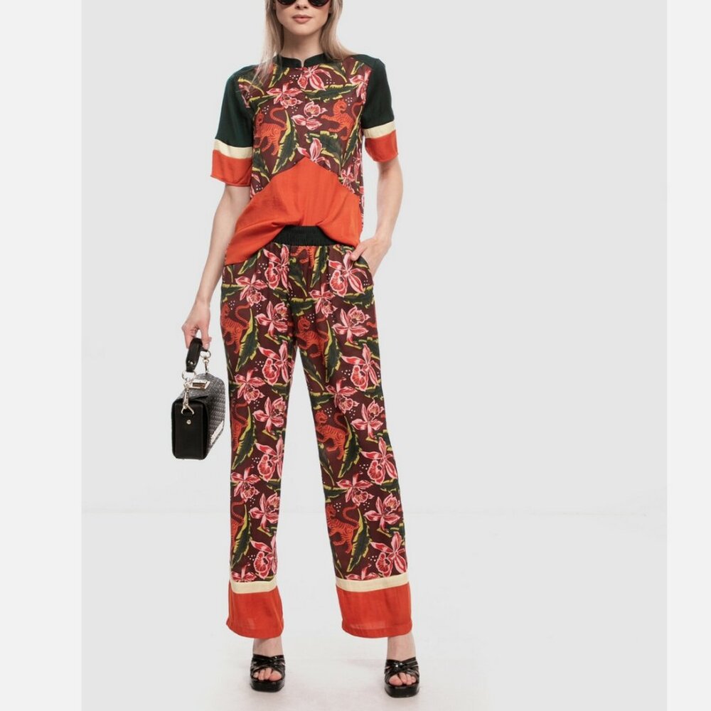 Scotch & Soda Printed Wide Leg Pants